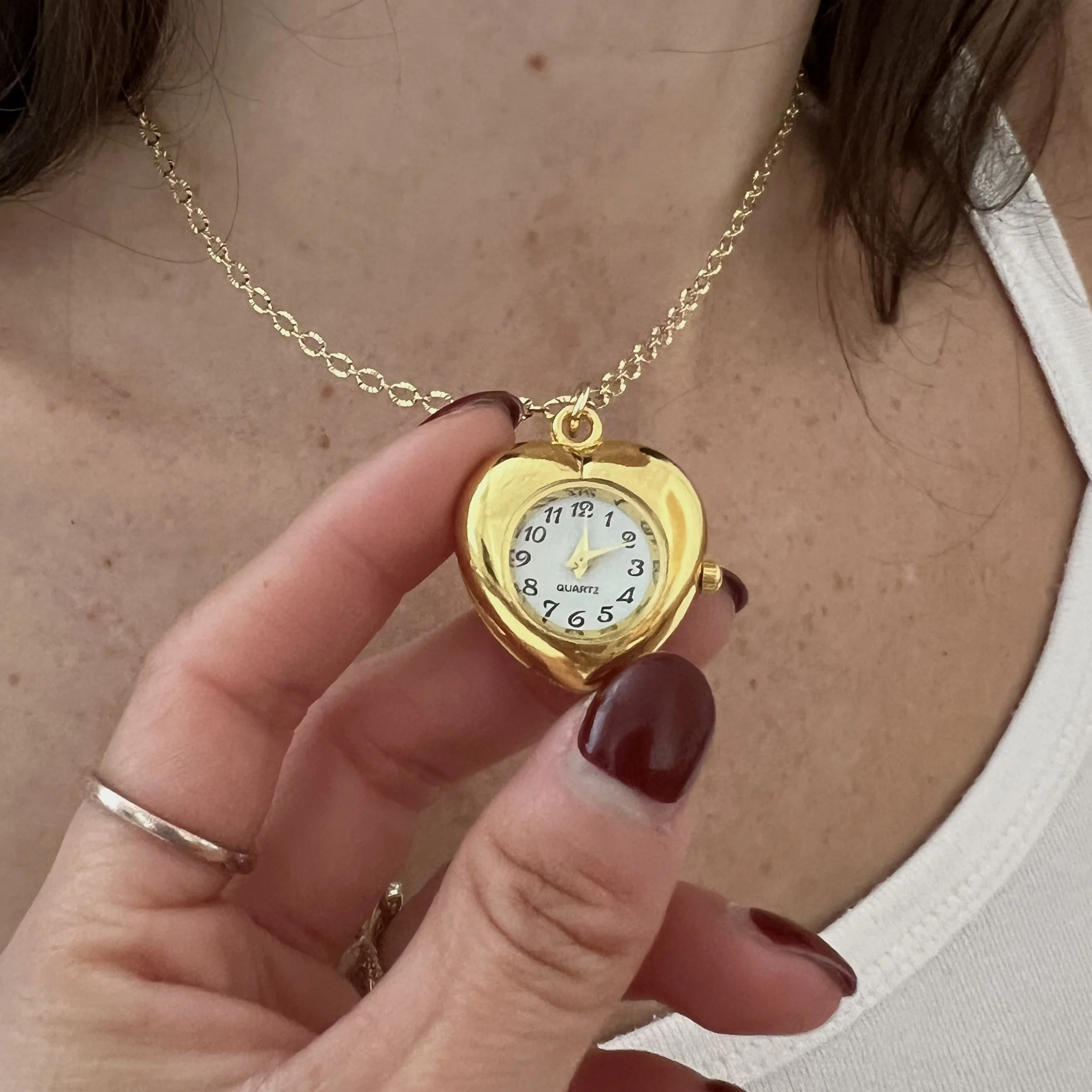 5 Min Away Watch Necklace in Gold - Image 4